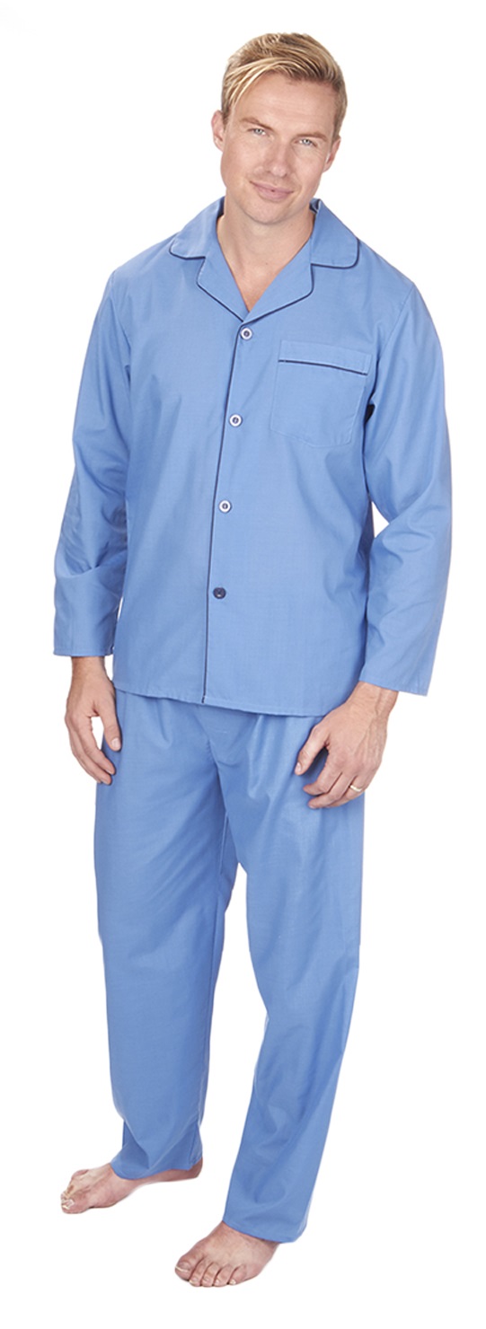Mens Traditional Pyjamas 2 Piece Classic Set Hospital Top + Bottoms